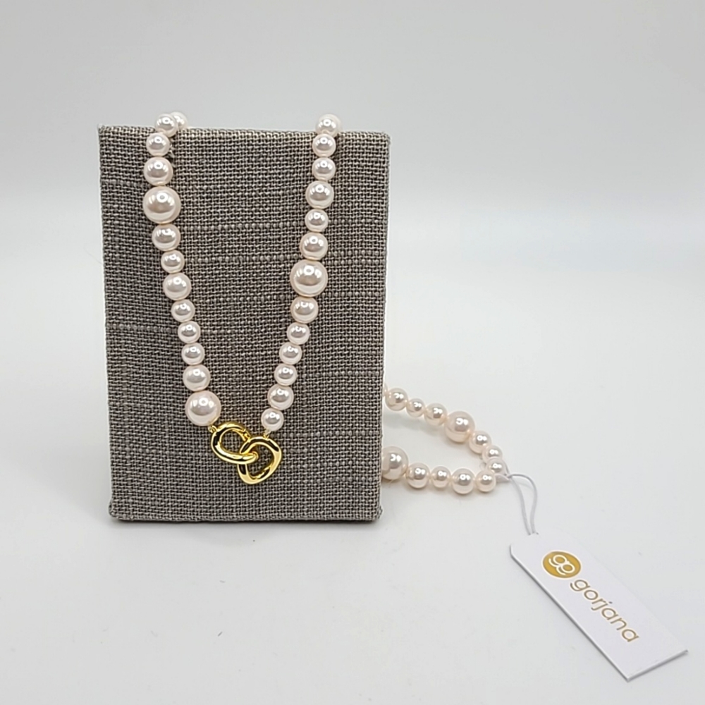 NWT Gorjana Lou Gold Pearl Necklace